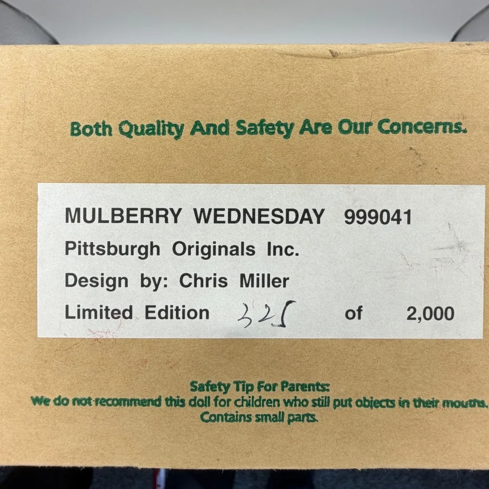 Pittsburgh‎ Originals Mulberry Wednesday Doll Chris Miller Limited 325/2000 1996
